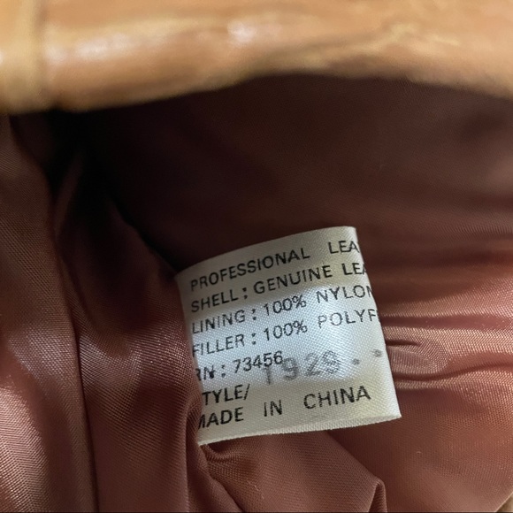 Vintage Comint 100% genuine Brown Leather Jacket with 100% Nylon inner lining - Picture 4 of 6